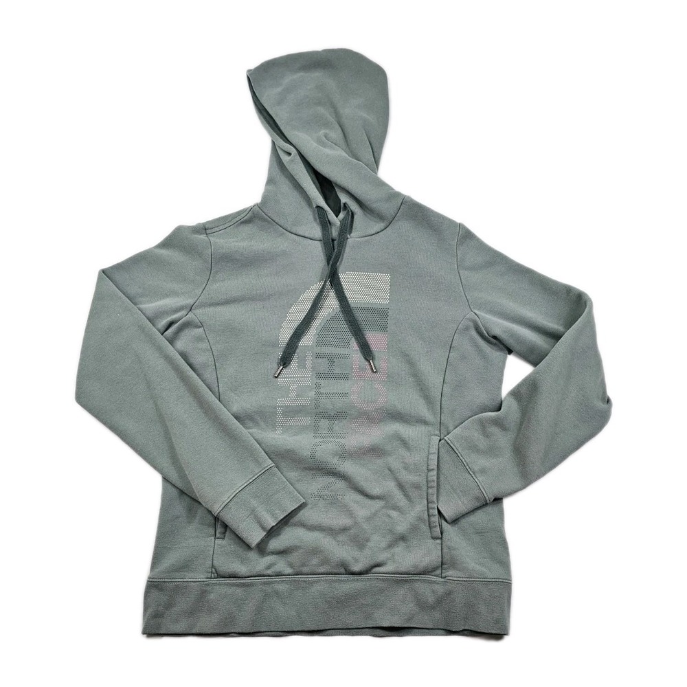 The North Face Hoodie Pullover Womens M‎ Green Gray Kangaroo Pouch #979